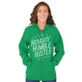 thumbnail image 4 of Hungry Humble Hustle Inspirational Zip Up Hoodie Men's Women's Brisco Brands S, 4 of 6