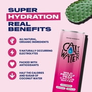 (12 pack) Caliwater Organic Cactus Water, Wild Prickly Pear, Single Can, Coconut Water Alternative, 12 fl oz Liquid