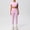 Pink, variant on SKQIT Women's 2 Piece Workout Set – Athletic Crew Neck T-shirt & High Waist Leggings – Activewear for Gym, Running & Yoga
