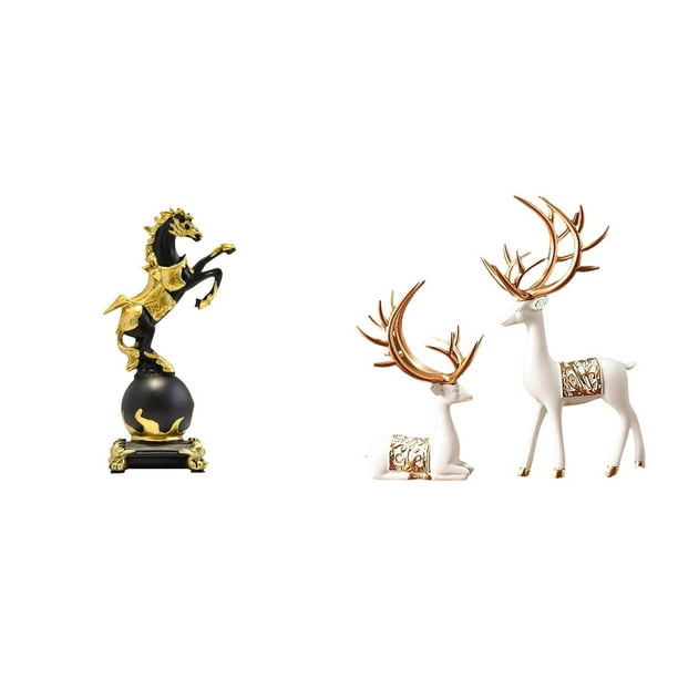 Figura de escritorio,Estante con estatua de caballo para escritorio,oficina y decoración del hogar,Figura decorativa de escritorio de resina para decoración del hogar,Estatua de escultura de