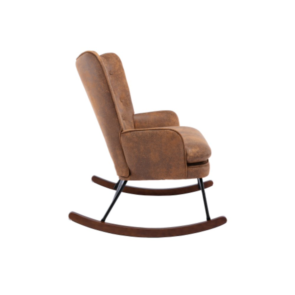 High Back Rocking Sofa Nursery Sofa Rocker Fabric Padded Seat .Modern High Back