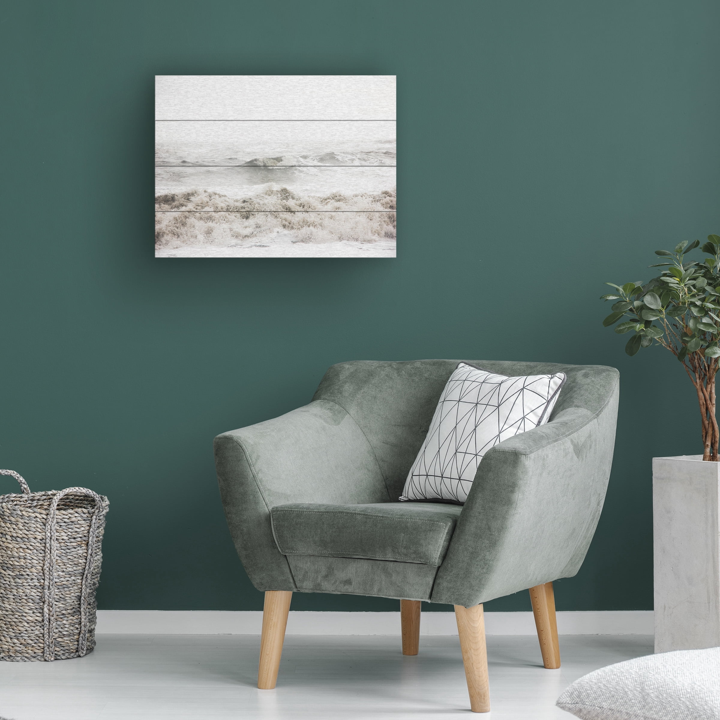 Design Fabrikken 'Breaking Waves Fabrikken' Wood Slat Art 12x16