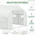 thumbnail image 4 of Outsunny 11.5' x 10' x 6.5' Outdoor Walk-in Greenhouse, Tunnel Green House with Roll-up Windows, Zippered Door, PE Cover, Heavy Duty Steel Frame, White, 4 of 10