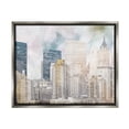 thumbnail image 2 of Stupell Industries Layered Pastel Cityscape Buildings City Skyline Architecture Graphic Art Luster Gray Floating Framed Canvas Print Wall Art, Design by Marcus Prime, 2 of 5