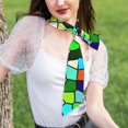 thumbnail image 4 of Cauagu Colorful Tie Dye Stained Glass Pattern Scarf for Women,Neck Scarf Women's Wrap Scarf Head Shawl Long Scarf Accessory Scarf Fall Gift, 4 of 6