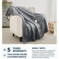 thumbnail image 6 of Homemate Electric Heated Blanket Twin Size , 62"x84" Heating Bed Blankets with 10 Heating Levels 8 Hours Auto Off Fast Heating Over-Heated Protection Ultra Soft Warm Flannel ETL Certified, Grey, 6 of 9