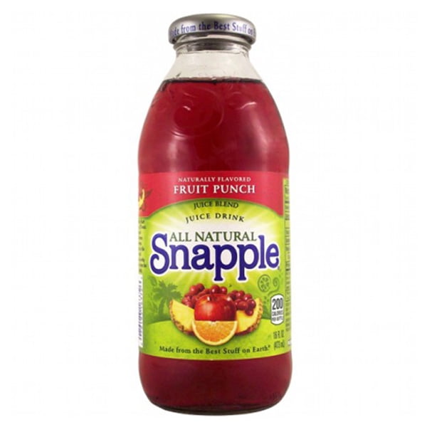 Snapple Fruit Punch 16 oz Glass Bottles Pack of 12