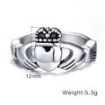 thumbnail image 2 of Banda de Acero Inoxidable Hugo Decoración Palma para Boda Unisex US 7, 2 of 4