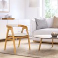 thumbnail image 2 of Costway Leisure Bamboo Chair Dining Chair w/ Curved Back & Anti-slip Foot Pads, 2 of 9