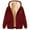 Wine, variant on Oalirro Fleece Lined Coat for Women Zip Up Casual Winter Warm Overcoat Hooded Outwear Heart Print Jacket with Pockets