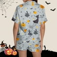 thumbnail image 7 of Hvot&aat Halloween Pajamas Women Sets Silk Satin Ghost Graphic Cute Sleepwear Short Sleeve Shirts and Shorts Sets, 7 of 7
