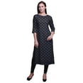 thumbnail image 1 of Moomaya 3/4 Sleeve Kurta Printed Women&nbsp;Straight&nbsp;Kurti&nbsp;Summer Clothing For Women, 1 of 6