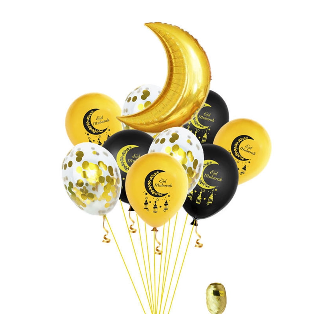 LeKing Ramadan decoration Eid Mubarak Balloon Set Sequin Latex Balloon