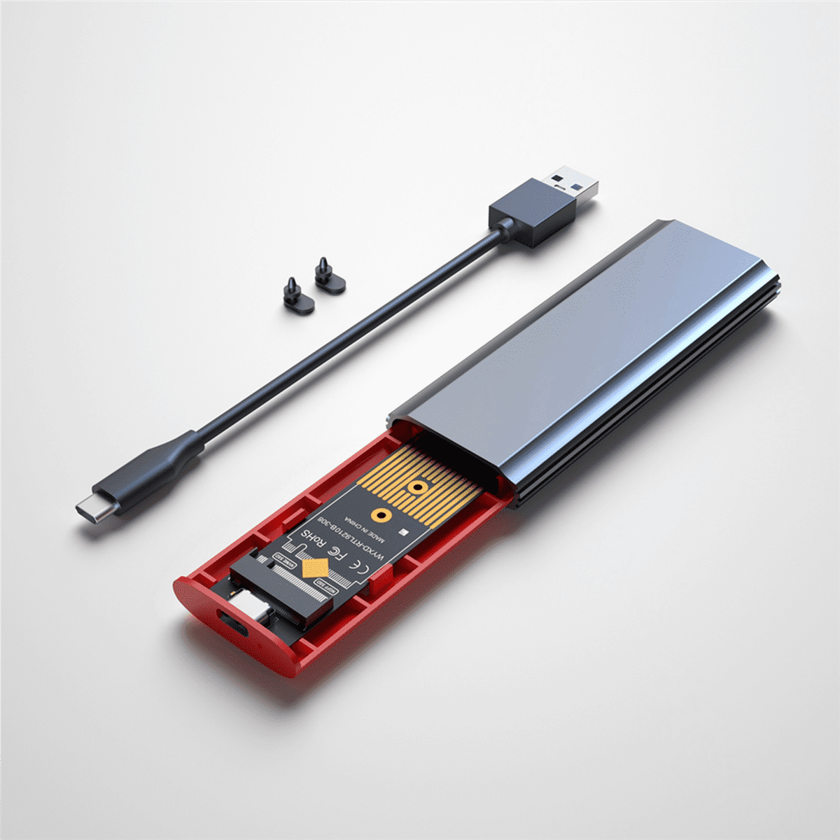2X M2 SSD Case M.2 to USB 3.1 Gen 2 10Gbps NVMe SSD Enclosure for NVMe PCIE M Key/(B+M) Key SSD Hard Disk,M2 SSD Case AC