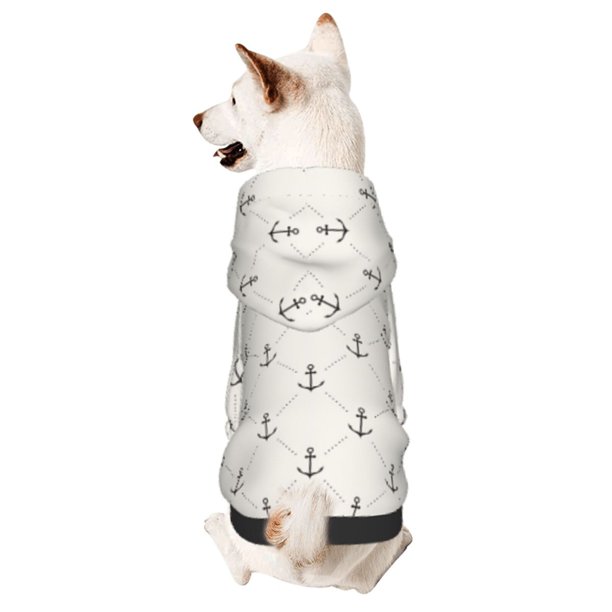 Fotbe Anchors Sudadera con Estampado para Perros Pequeños – Suéter con Capucha para Mascotas, Tela Suave de Forro Polar con Bolsillo-Medium