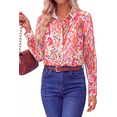 thumbnail image 4 of Fantaslook Womens Button Down Shirts Boho Floral Printed Long Sleeve Blouses Business Work Shirt Dressy Casual Loose Tops, 4 of 10