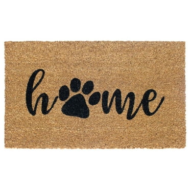 Rugsmith Black Machine Tufted Home Paws Doormat, 18" x 30"