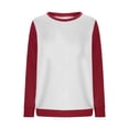 thumbnail image 3 of Wenyuyu Raglan T Shirts for Women Casual Round Neck Long Sleeve Pullover Sweatshirts Trendy Color Block Loose Fit Tops, 3 of 5