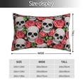 thumbnail image 2 of Pofeuu Skull and Roses Print Polyester Microfiber Plush Pillowcases, Super Soft and Cozy Pillow Case Covers with Envelop Closure（Pillow core not included）-20"x30", 2 of 6