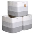 thumbnail image 1 of NaturalCozy Contenedores de cubos de almacenamiento Kallax de 13 x 15 x 13, paquete de 3 | Cestas tejidas con cubo de almacenamiento de cuerda de algodón para organizar | Kallax Insertar cestas de alm, 1 of 1