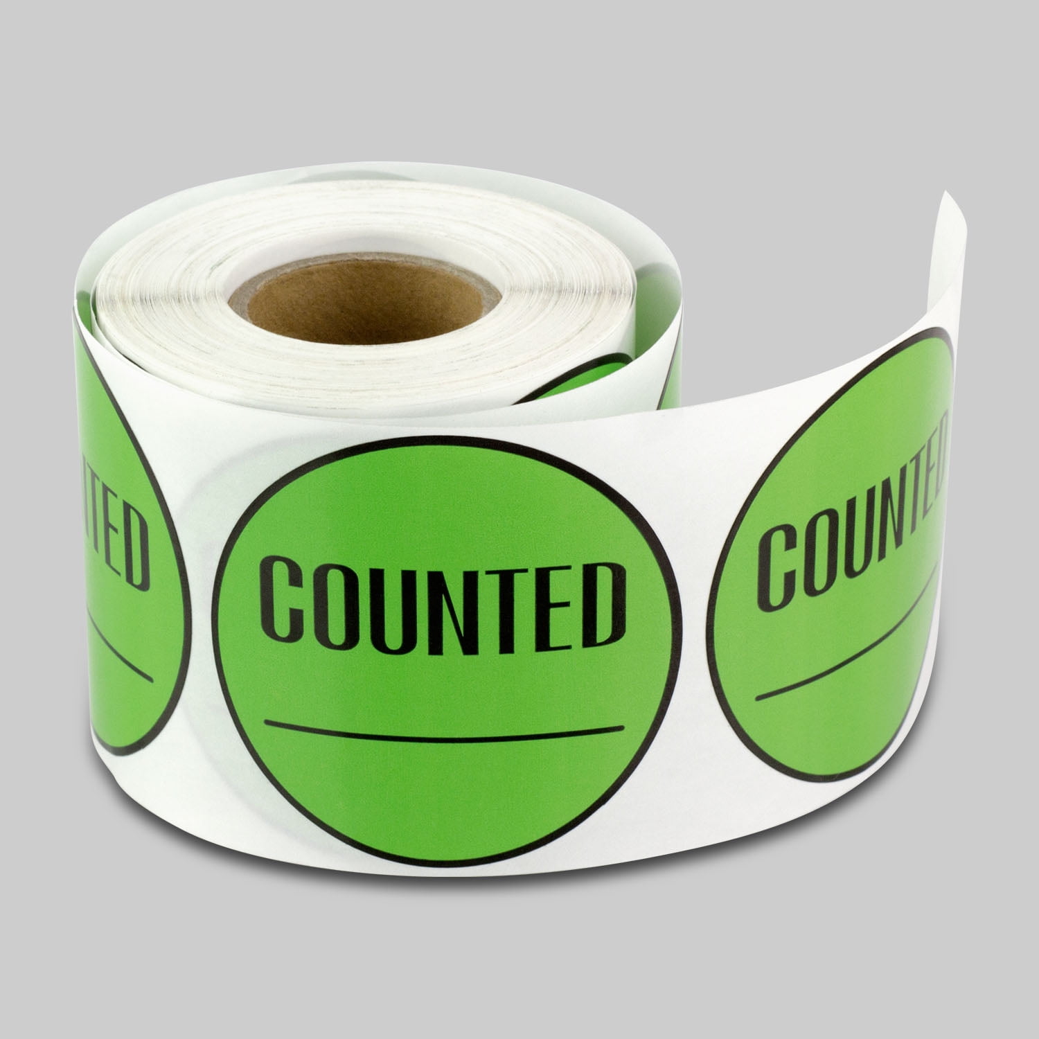 Round Counted Stickers (2 inch, 300 Stickers per Roll, Green, 5 Rolls