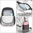 thumbnail image 4 of White Cat and Heart White Pattern 17" Waterproof Oxford School Backpacks for Teens, S-Shape Padded Straps, for School, Travel, Hiking, Camping, 4 of 5