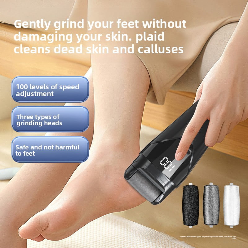 Electric foot grinder, exfoliating calluses, gentle and not hurting the skin, multi-speed speed regulation, intelligent digital display, with auxiliary lighting.