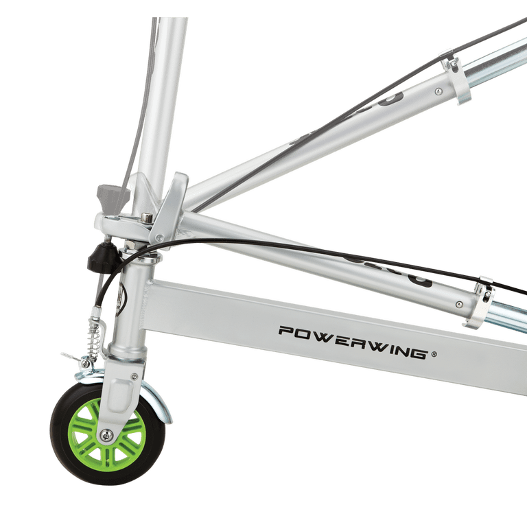 Razor PowerWing DLX Caster Scooter - Silver/Green, 3-Wheeled