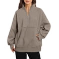 thumbnail image 1 of Chandail en Molleton à Manches Longues Col en V pour Femmes Polyester pour l'Hiver et Occasions Décontractées, 1 of 6