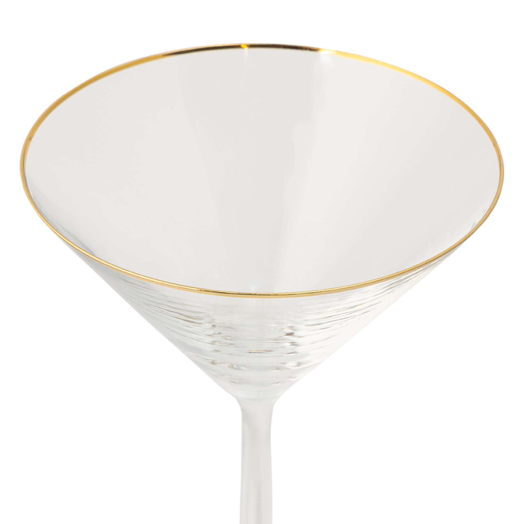 Thyme & Table 7 fl oz Clear Martini Glass with Gold Rim, Set of 4