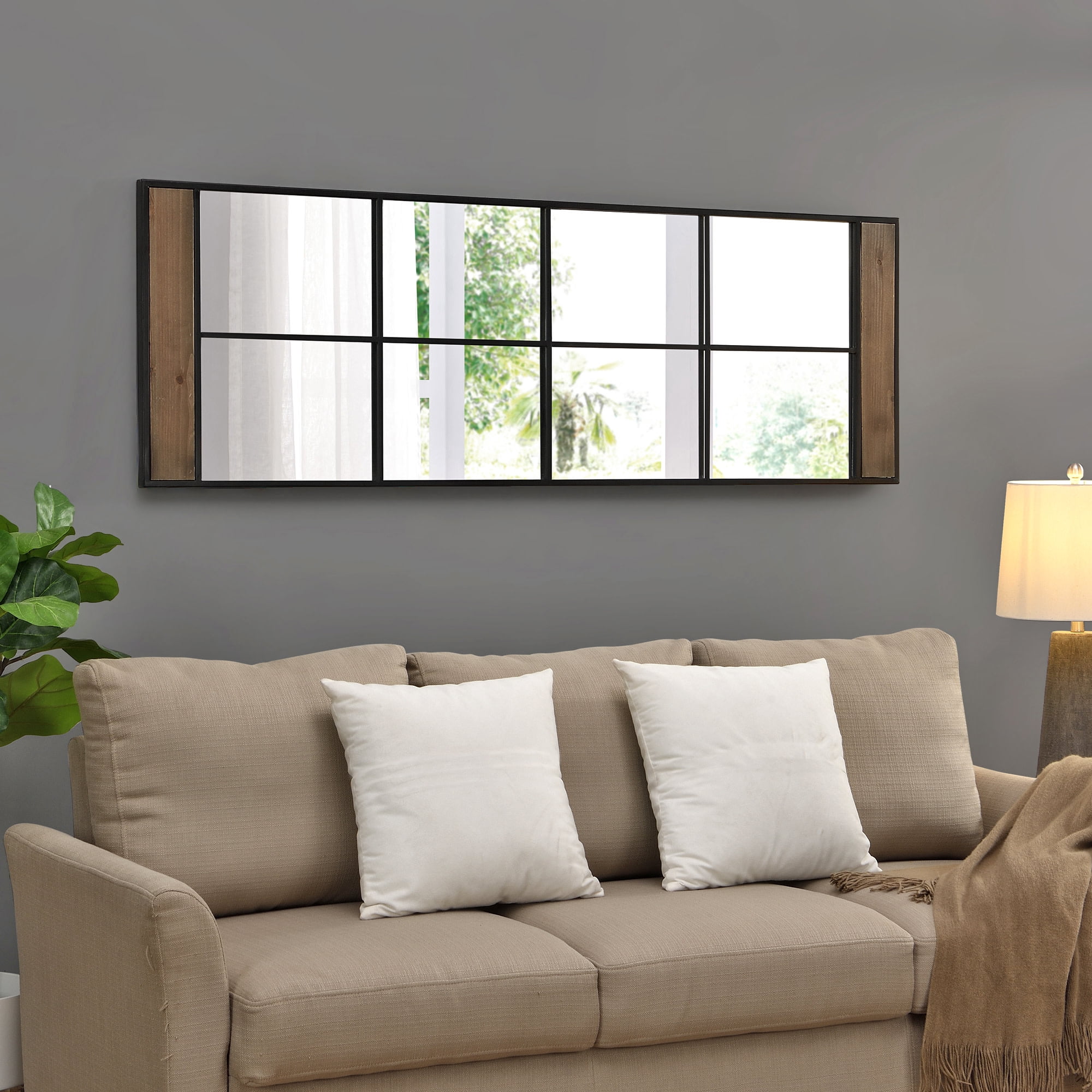 FirsTime & Co. Black and Brown Joella Standing Mirror, Industrial, Rectangular, 20 x 1 x 60 in