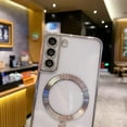 thumbnail image 3 of Samsung Galaxy S22 Case Magnetic Clear with Camera Lens Protector Full Protection MagSafe Electroplated Silicone Slim Fit Shockproof Protective Case Cover 6.1 Inch - Silver, 3 of 12