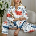 thumbnail image 4 of Wukai Watercolor Nautical Print Women's Pajama Set - Soft Long Sleeve Sleepwear for Comfort and Style-Medium, 4 of 9