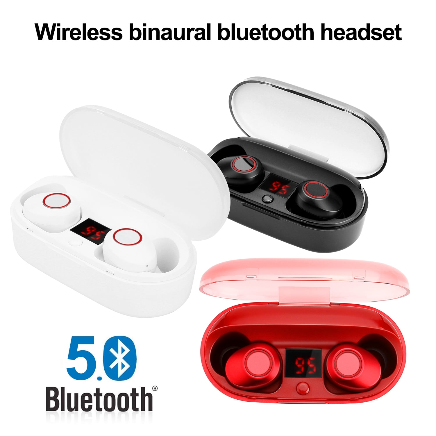 AGPtek Mini Bluetooth 5.0 Earbuds Sport True Wireless Headphones Bass Twins Stereo In-Ear Earphone for Android iPhone