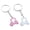 White pink, variant on 2pcs Realistic Zincs Alloy Golf Cart Pendant Keychain Golf Themed Keyring Souvenir For Enthusiasts Fashionable Gift