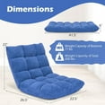 thumbnail image 3 of QRKD Floor Chair, Video Gaming Chairs with Back Support, Adjustable 14-Position, Alloy Steel Frame, Soft Coral Fleece, Lazy Sofa Lounge for Reading Living Room Recliner for Adults Kids (Blue), 3 of 15