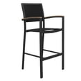 thumbnail image 5 of Carlo 4+1 Pieces Faux Wood High Tabletop Outdoor Pub Set for 4 Person, Patio Bar Sets with Aluminum Frame, Charcoal Black, 5 of 8