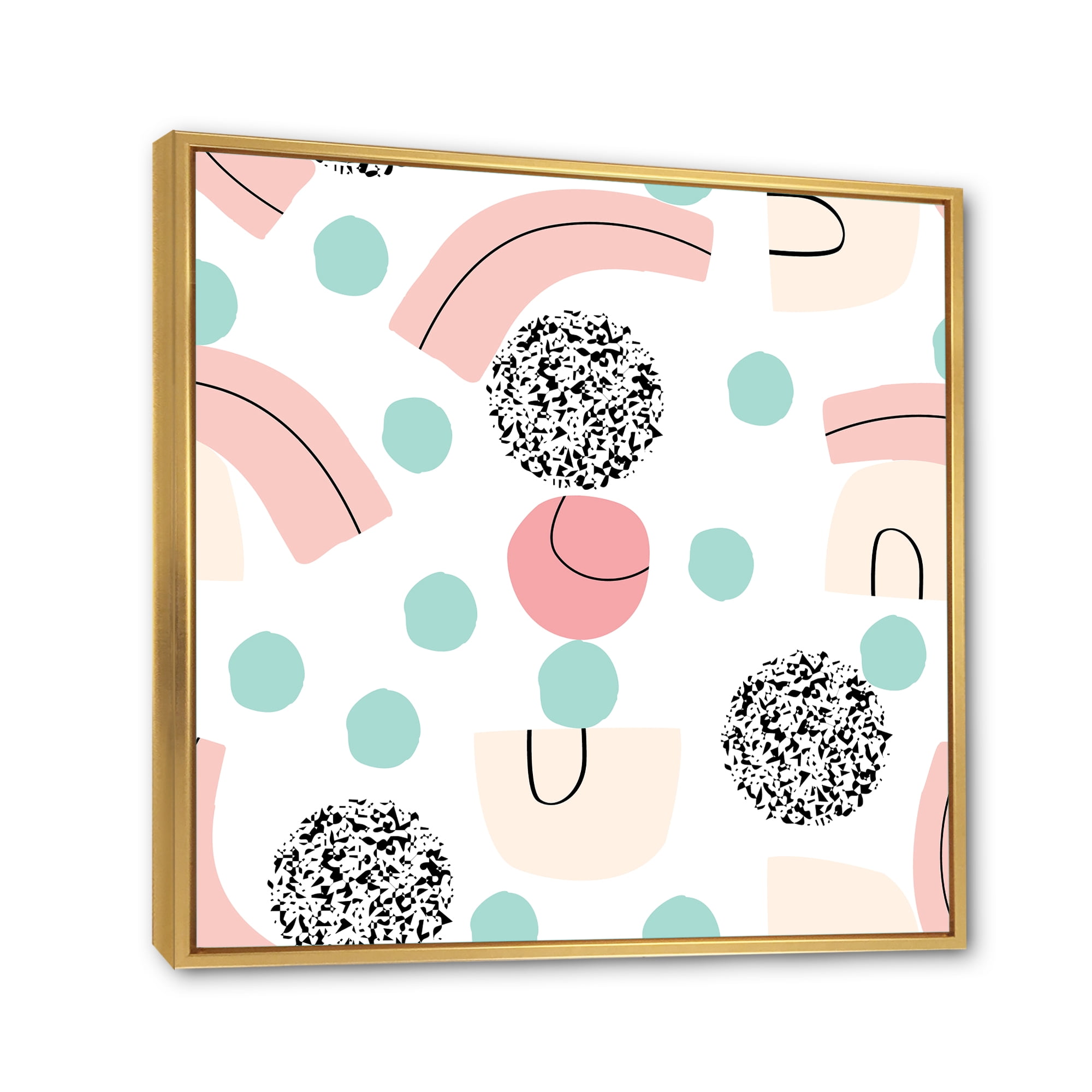Designart 'Elements and Organic In Pastel Tones' Modern Framed Canvas Wall Art Print