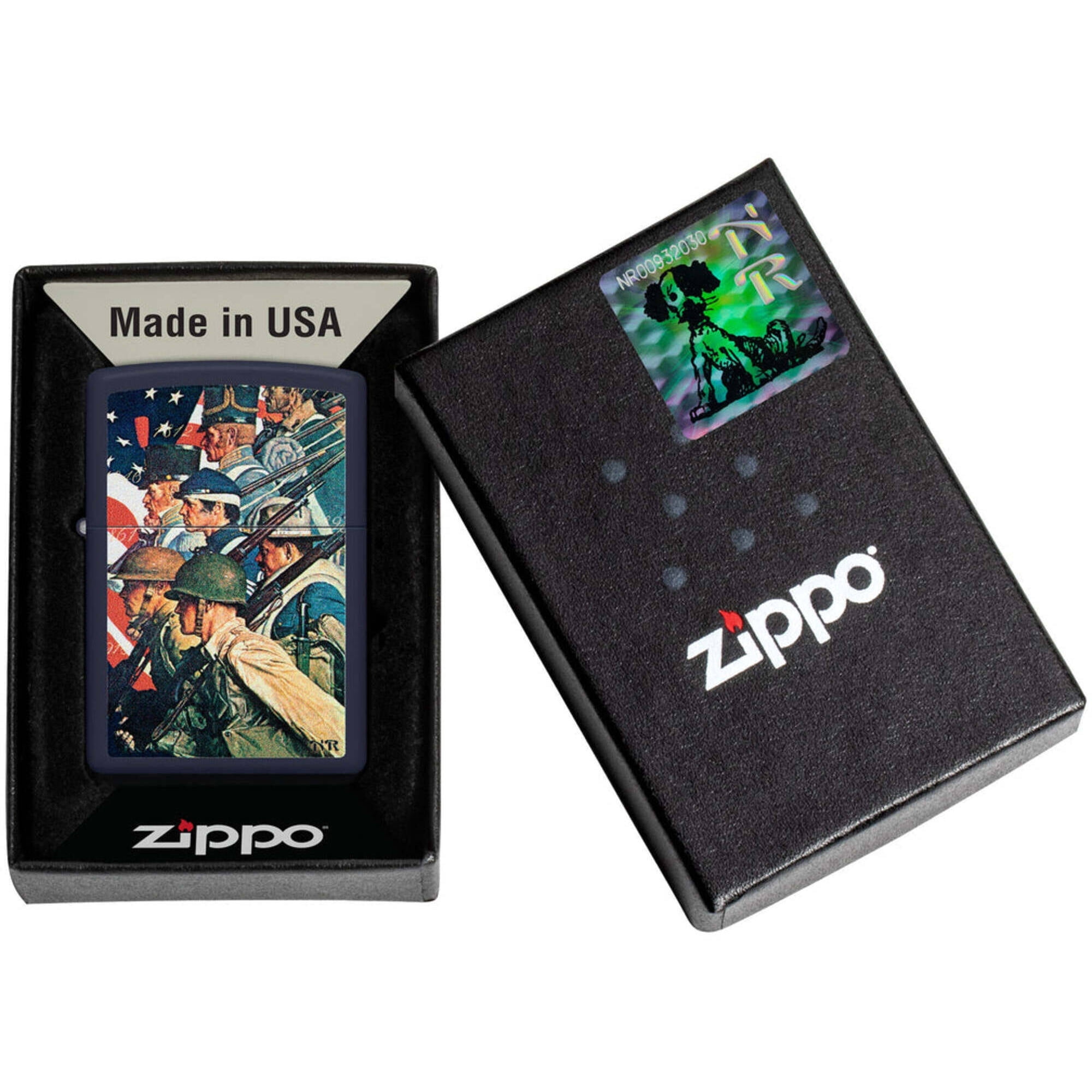 Zippo 48698 Norman Rockwell Design Navy Matte Windproof Lighter