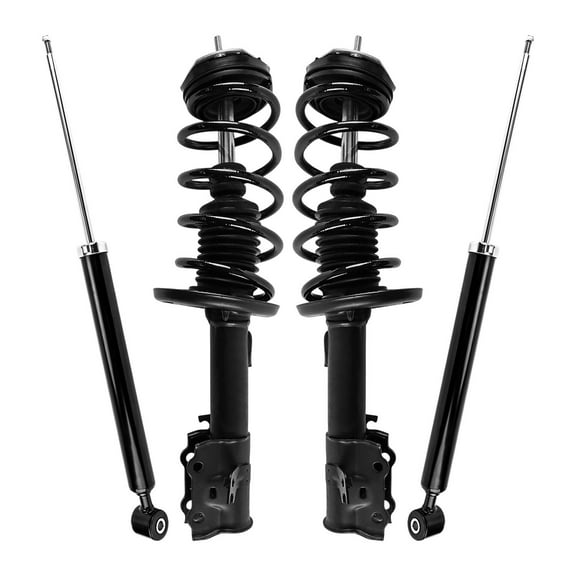 AutoShack Front Complete Strut & Coil Spring Rear Shock Absorbers | Replacement for 2014-2017 Ford Fiesta | 4-PC