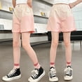 thumbnail image 5 of OYXSER Girls Gradient Denim Shorts Elastic Y2K Mid Waist Wide Leg Fashion Jean, Pink 11-12Y, 5 of 6