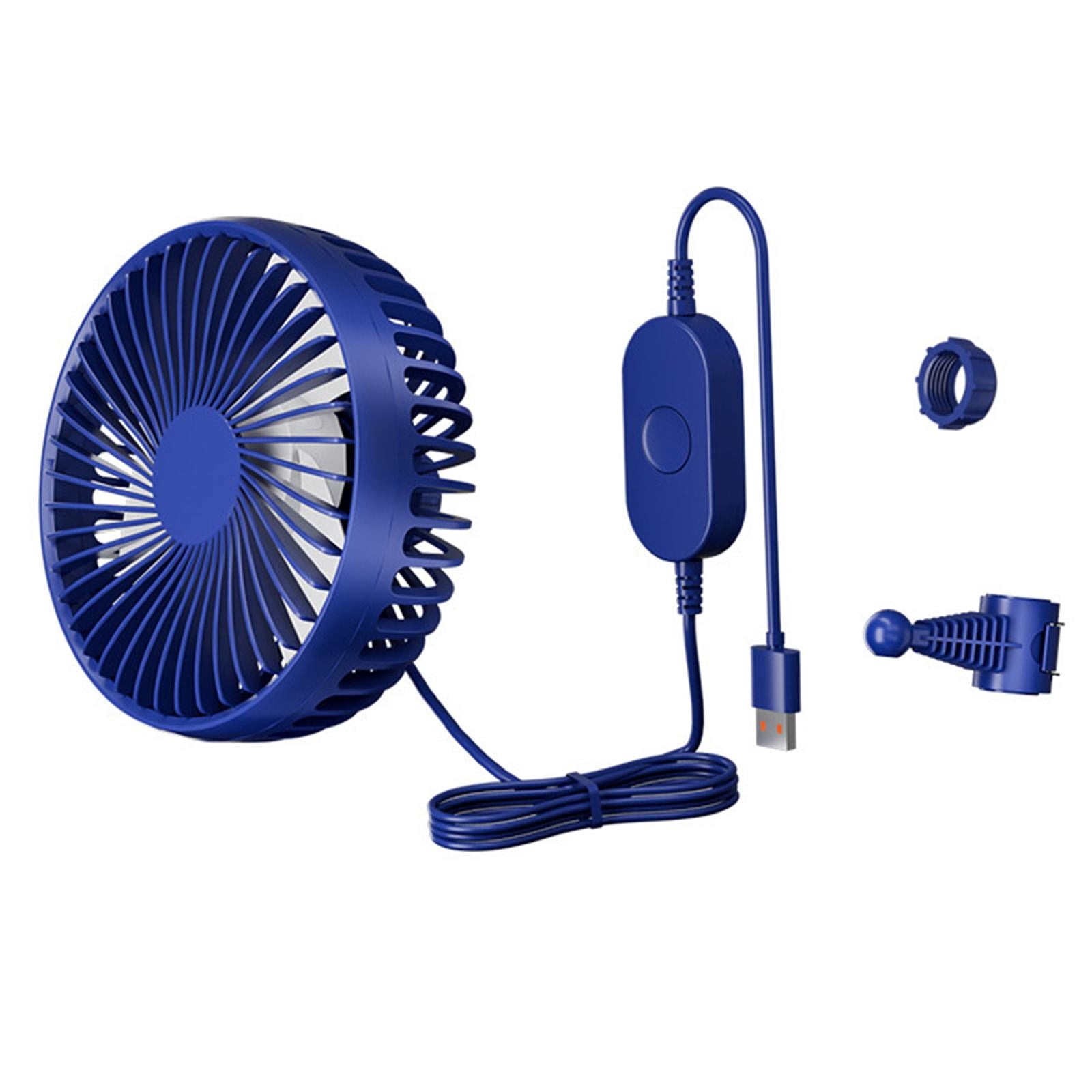 Zxpjkyu USB Car Cooling Fan 12V 24V Backseat Headrest Mount Portable Circulation Fan for Blue