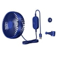 thumbnail image 2 of Tnarru USB Car Cooling Fan Adjustable Backseat Compact, Portable, Rotatable Air Circulation Fan for RV, Home, Vehicle, Sedan Blue, 2 of 8