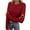 Red, variant on Women's Long Sleeve Thermal Shirts Slim Fit Bottoming Tops Crewneck Basic T-Shirts With Thumb Holes Fall Winter Clothes Fashion 2025