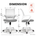 thumbnail image 3 of NEO CHAIR Office Desk Computer Chair Ergonomic Mesh Gaming Cushion Seat with Comfy Lumbar Mid Back Support Adjustable Height Swivel Rolling Wheels for Home Task (Grey), 3 of 6