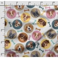 thumbnail image 2 of Soimoi Dog Print, Velvet Fabric, Decor Sewing Fabric by The Yard 54 Inch Wide,Decorative Fabric for Upholstery and Home Accents, White, 2 of 5