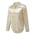 thumbnail image 2 of Yynuda Camisa ligera de satén brillante para mujer, 2 of 5