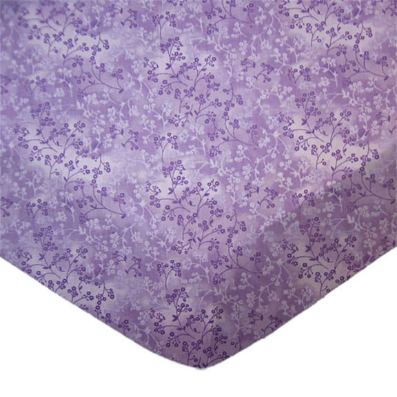 SheetWorld Fitted 100% Cotton Percale Pack N Play Sheet 29 x 42, Lavender Blossoms