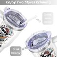 thumbnail image 5 of Happy Halloween Cup with Handle and Straws 40 OZ Stainless Steel Travel Cup Birthday Present for Women Girls Daughter Mom Gifts for Him/Her Water Bottle, 5 of 7