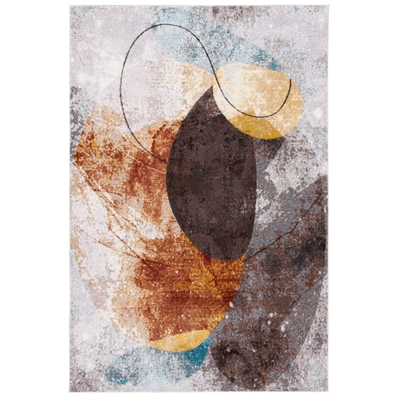 SAFAVIEH Aria Janie Abstract Area Rug, Ivory/Red, 8' x 10'